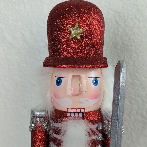 14" Wooden Nutcracker Glittering Soldier Santa Claus! Price Firm! - Picture 2 of 15